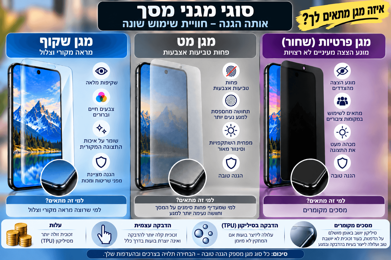 מה עדיף? מגן מסך זכוכית או סיליקון