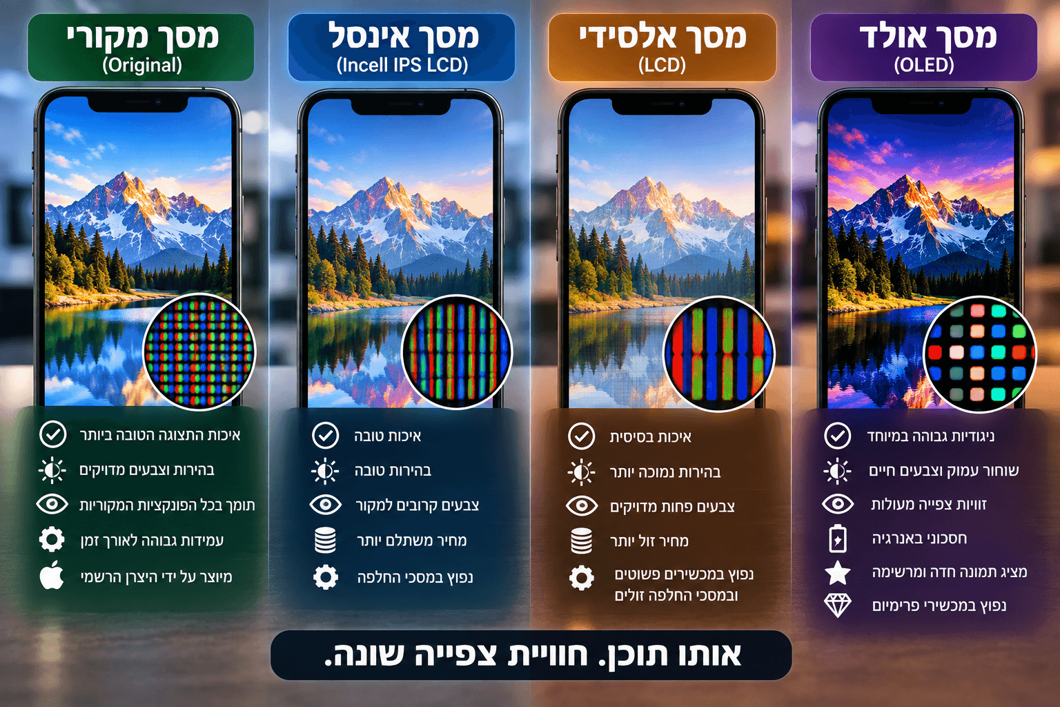מה ההבדלים בין מסך מקורי לחליפי?