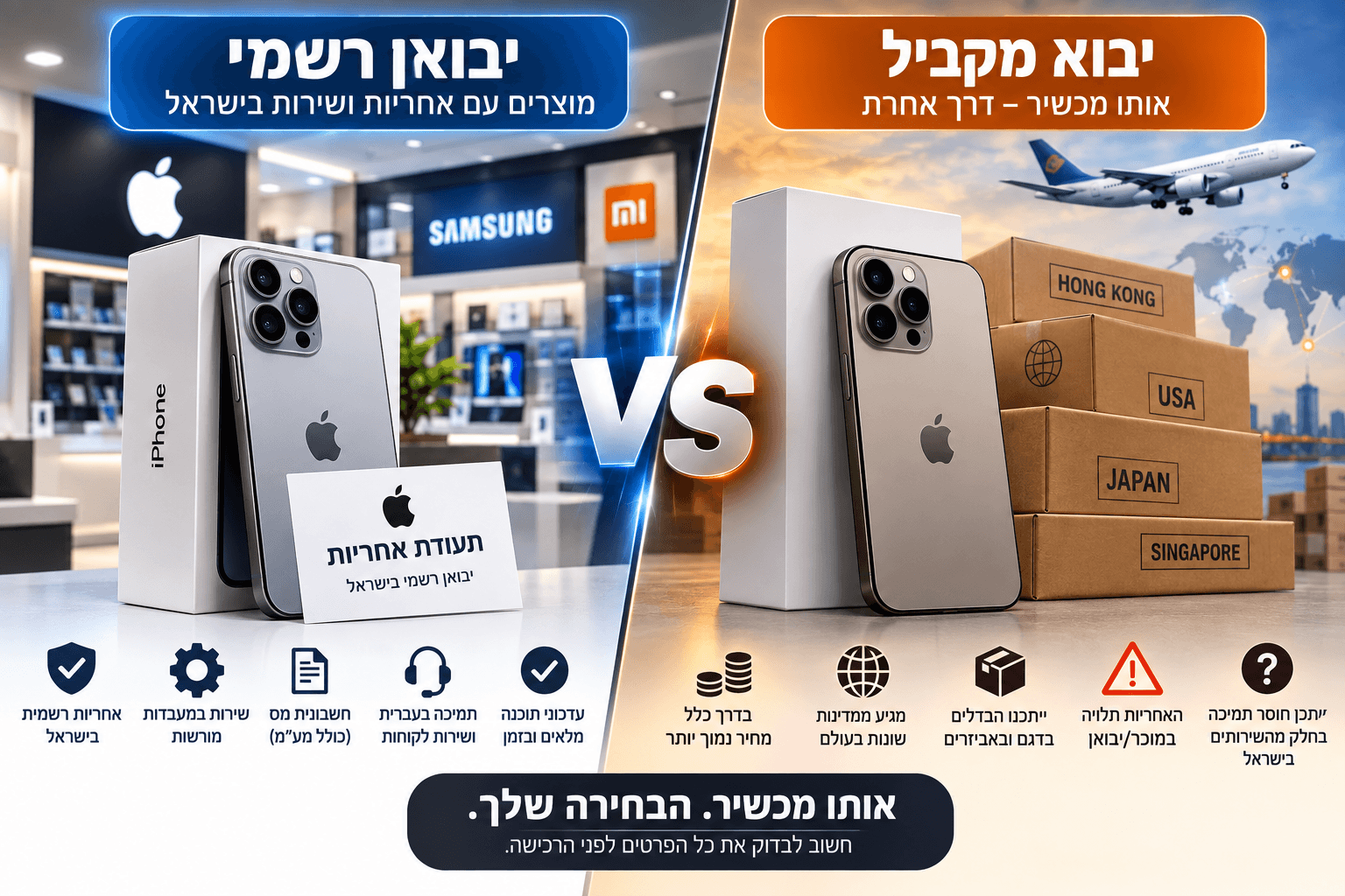 מה ההבדל בין יבואן רישמי ליבואן מקביל?