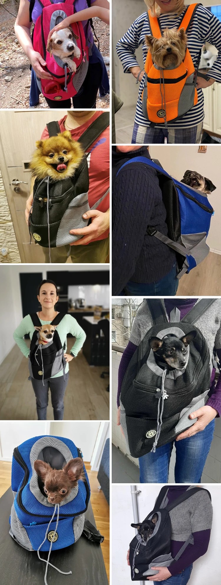 Breathable Dog Carrier Backpack - Portable Travel Bag for Small Dogs