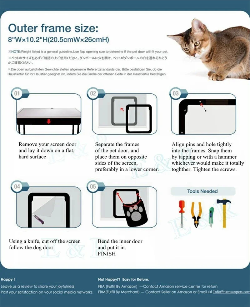 Lockable Pet Flap Door for Cats & Dogs Door