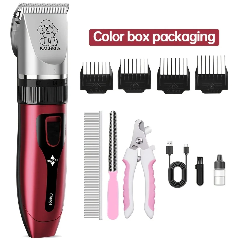 Low-Noise Rechargeable Pet Grooming Clipper for Dogs & Cats