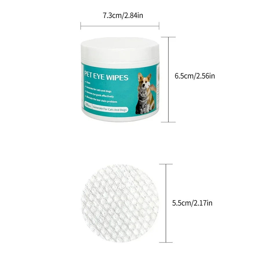 Pet Eye Cleaning Wipes for Cats & Dogs - Tear Stain Remover