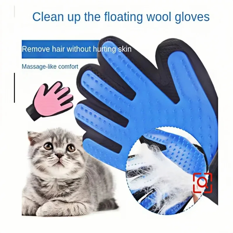 Pet Grooming Glove - Silicone Deshedding & Massage Brush for Dogs & Cats