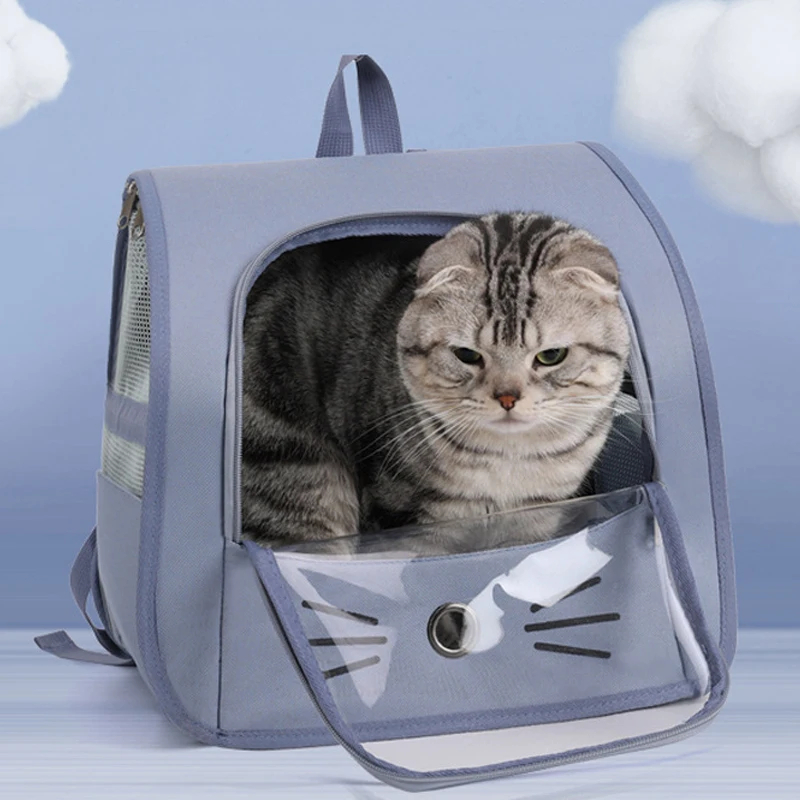 Portable Cat Carrier Backpack - Transparent & Breathable Travel Bag
