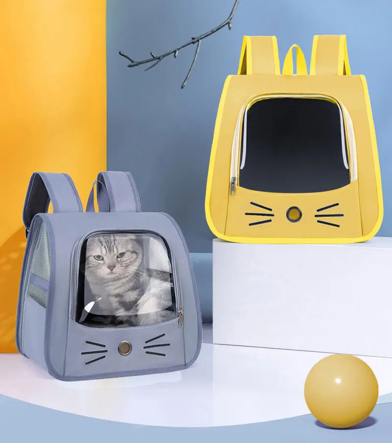 Portable Cat Carrier Backpack - Transparent & Breathable Travel Bag