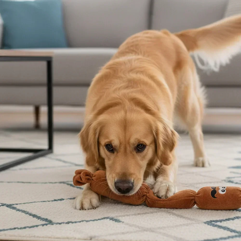 Sausage Plush Dog Squeaky Toy