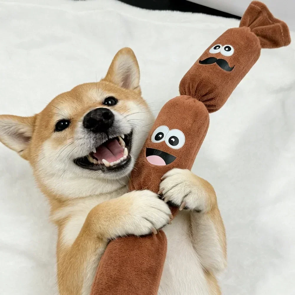 Sausage Plush Dog Squeaky Toy