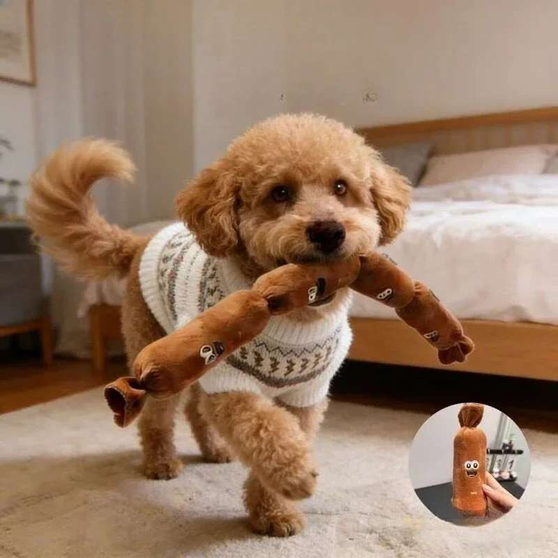 Sausage Plush Dog Squeaky Toy