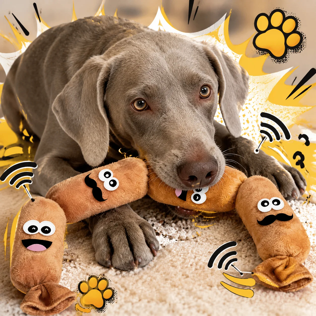 Sausage Plush Dog Squeaky Toy