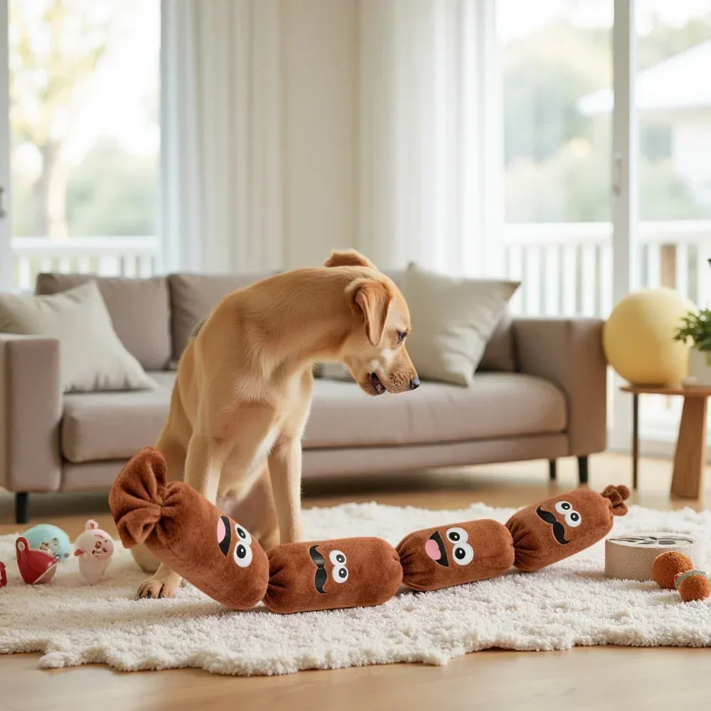 Sausage Plush Dog Squeaky Toy