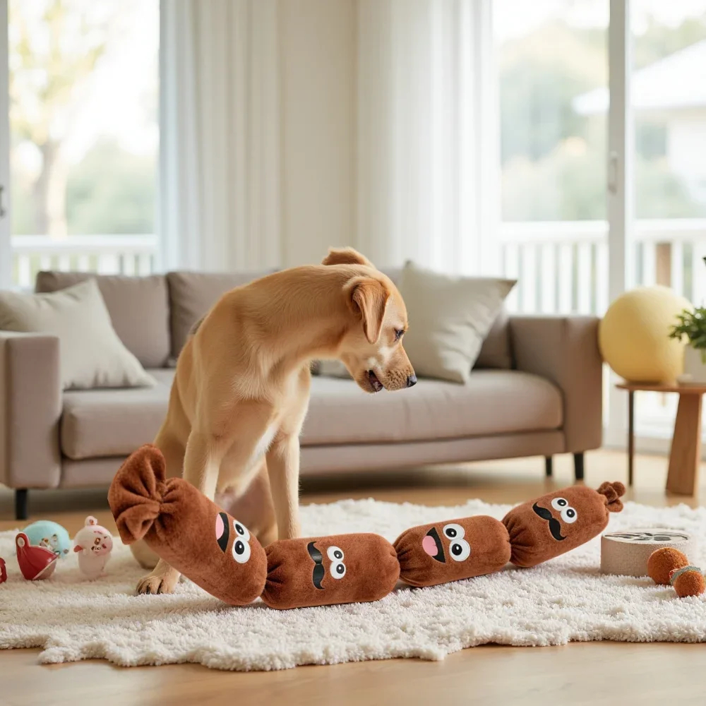 Sausage Plush Dog Squeaky Toy
