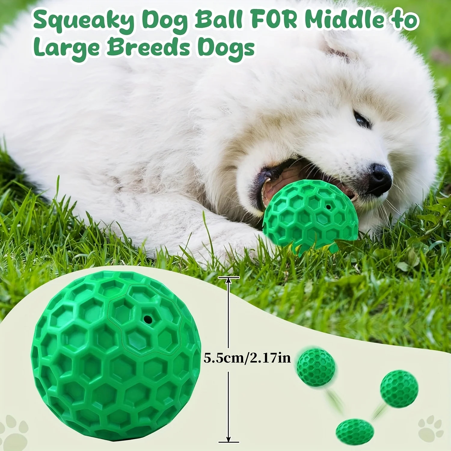 Tough Natural Rubber Dog Chew Toy - Squeaky Beef-Flavored